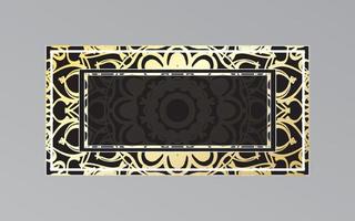 gold frame on wall in mandala style. vector