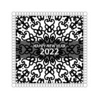 Happy new year 2022  in hand drawn indian ornament mandala vector