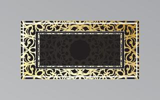 gold frame on wall in mandala style vector