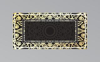 gold frame on wall in mandala style. vector