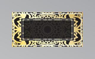 gold frame on wall in mandala style. vector