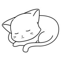 cat cartoon outline vector