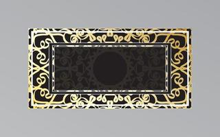 gold frame on wall in mandala style vector