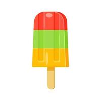 paleta de frutas. helado multicolor en un palo de madera. icono. ilustración vectorial vector