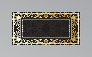 gold frame on wall in mandala style vector