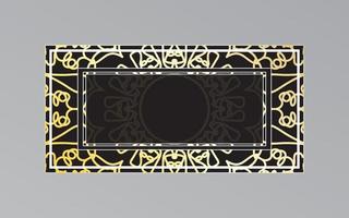 gold frame on wall in mandala style. vector