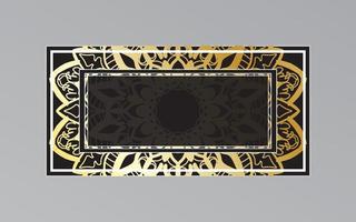 gold frame on wall in mandala style vector