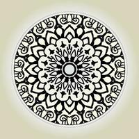 Patrón circular en forma de mandala con flor para decoración de tatuaje de mandala de henna. vector