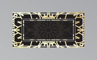 gold frame on wall in mandala style vector