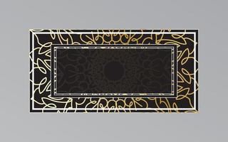 gold frame on wall in mandala style vector