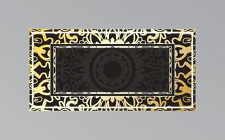 gold frame on wall in mandala style. vector