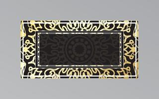 gold frame on wall in mandala style. vector