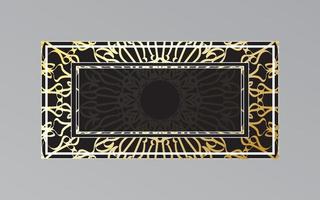 gold frame on wall in mandala style. vector