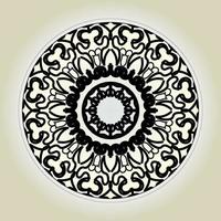 Circular pattern in the form of mandala with flower for henna mandala tattoo decoration. vector