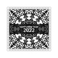 Happy new year 2022  in hand drawn indian ornament mandala vector