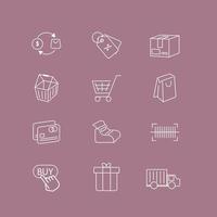 shopping-icon-set1icon Set of shopping  Related Vector Line. Outline icons. of web icons for online store.