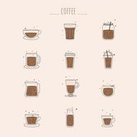 Illustration, icon. Coffee menu set. Simple. Isolated with background. vector