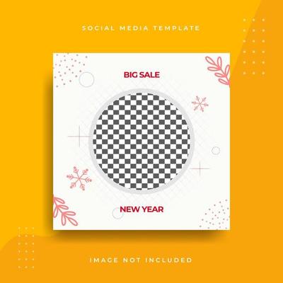 Christmas Social media background mockup with new year ornament template