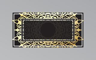 gold frame on wall in mandala style vector