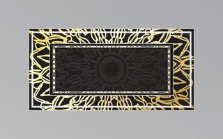 gold frame on wall in mandala style vector