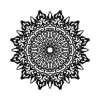 Patrón circular en forma de mandala con flor para decoración de tatuaje de mandala de henna. vector