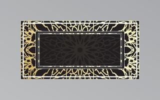 gold frame on wall in mandala style. vector