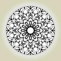 Patrón circular en forma de mandala con flor para decoración de tatuaje de mandala de henna. vector