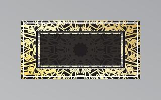 gold frame on wall in mandala style vector