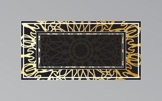 gold frame on wall in mandala style vector