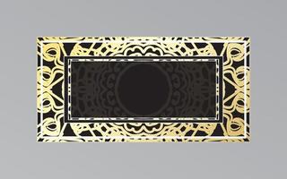 gold frame on wall in mandala style. vector