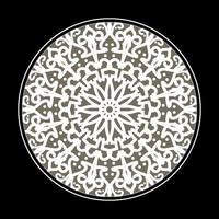 Patrón circular en forma de mandala con flor para decoración de tatuaje de mandala de henna. vector