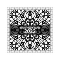 Happy new year 2022  in hand drawn indian ornament mandala vector