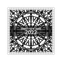 Happy new year 2022  in hand drawn indian ornament mandala vector