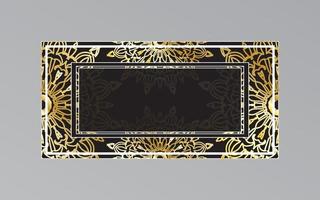 gold frame on wall in mandala style. vector