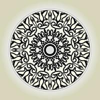 Patrón circular en forma de mandala con flor para decoración de tatuaje de mandala de henna. vector