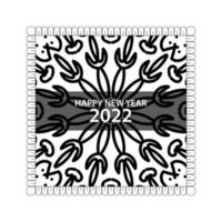 Happy new year 2022  in hand drawn indian ornament mandala vector