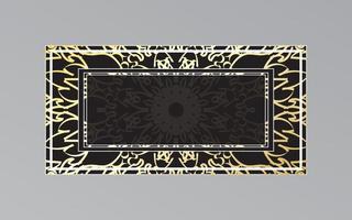 gold frame on wall in mandala style. vector