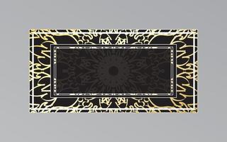 gold frame on wall in mandala style. vector