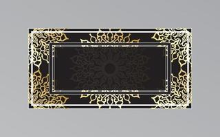 gold frame on wall in mandala style vector