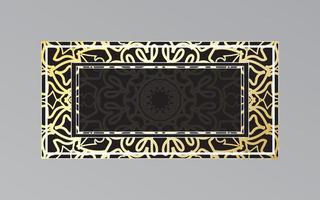 gold frame on wall in mandala style. vector