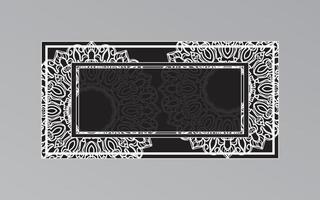 gold frame on wall in mandala style vector