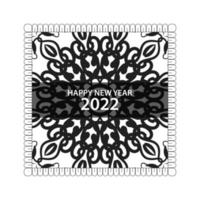 Happy new year 2022  in hand drawn indian ornament mandala vector