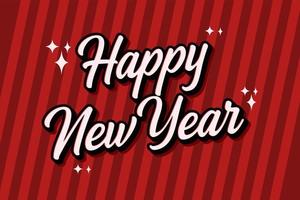 happy new year greeting card on red background