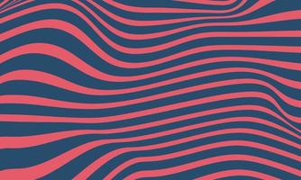 Abstract stripe background in red and blue with wavy lines pattern. vector