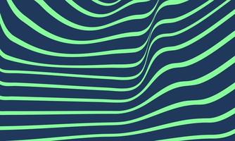 Fondo de rayas abstractas en verde y azul con patrón de líneas onduladas. vector
