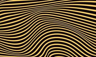 Abstract stripe background in black and yellow with wavy lines pattern.