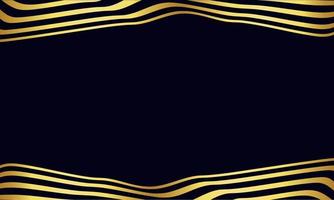 Abstract Luxury Stripe Background In Blue And Gold With Wavy Lines Pattern. vector