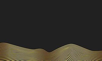 Abstract Luxury Stripe Background In Black And Gold With Wavy Lines Pattern. vector