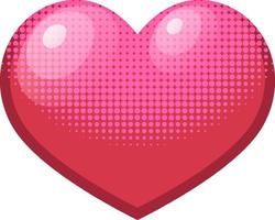 Glossy red heart with pink dotted vector