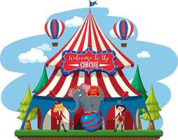 Circus dome at amusement park vector